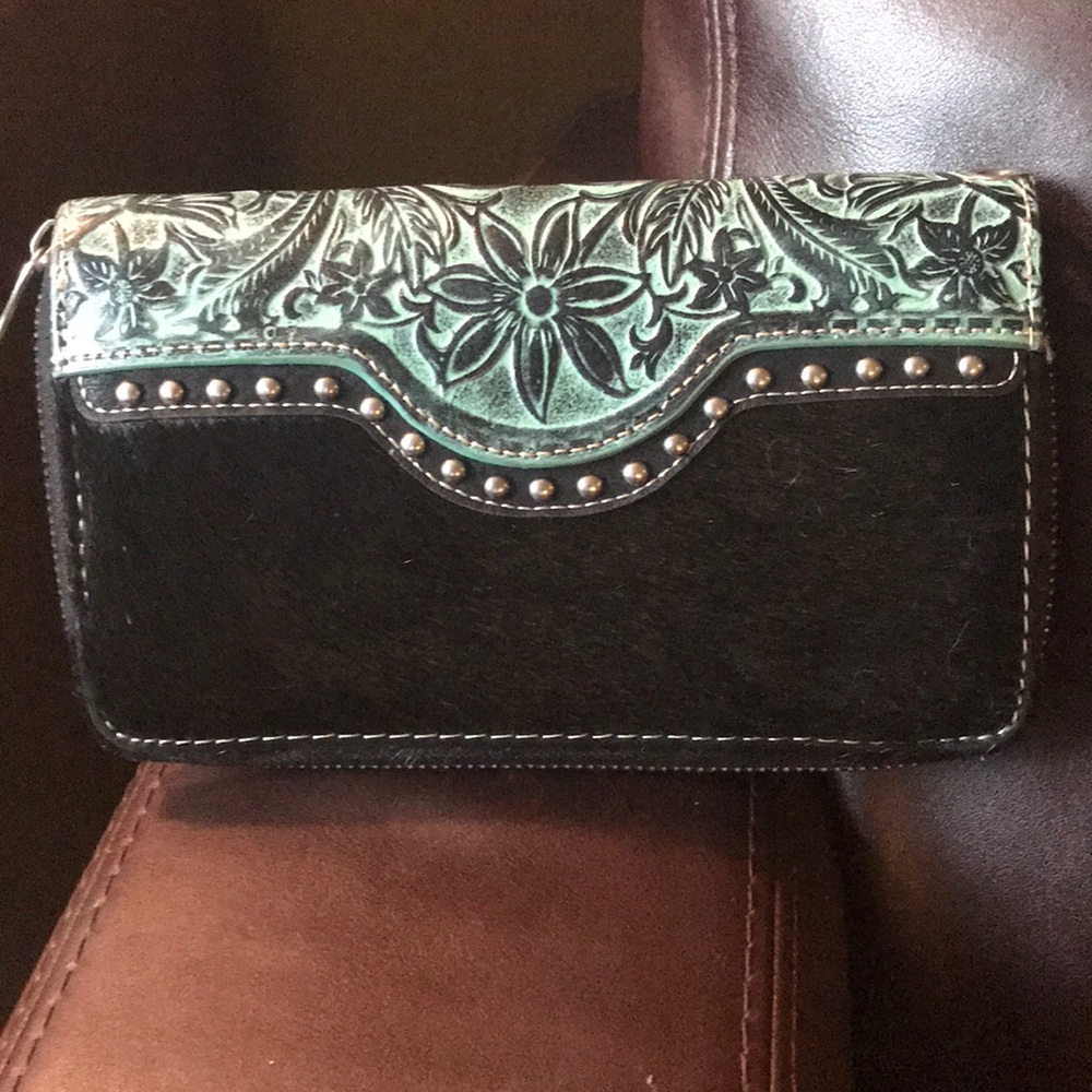 Trinity Ranch wallet w Black cowhide